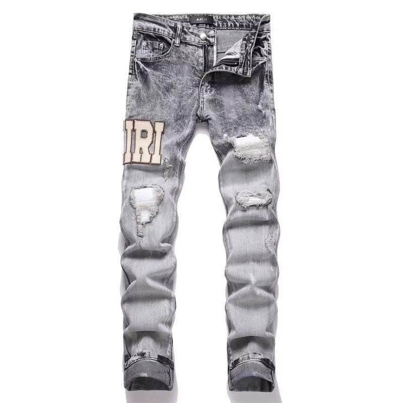 Men's Punk Retro Ripped Slim-Fit Stretch Printed Jeans | 11 Styles, Sizes S–3XL