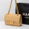 Quilted Leather Crossbody Bag – Chain Strap Designer-Inspired Style