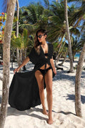 Women's Slub Lace Beach Cover-Up Cardigan