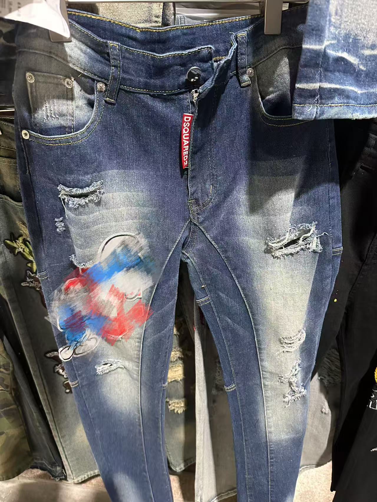 Men's Punk Retro Ripped Slim-Fit Stretch Printed Jeans | 11 Styles, Sizes S–3XL