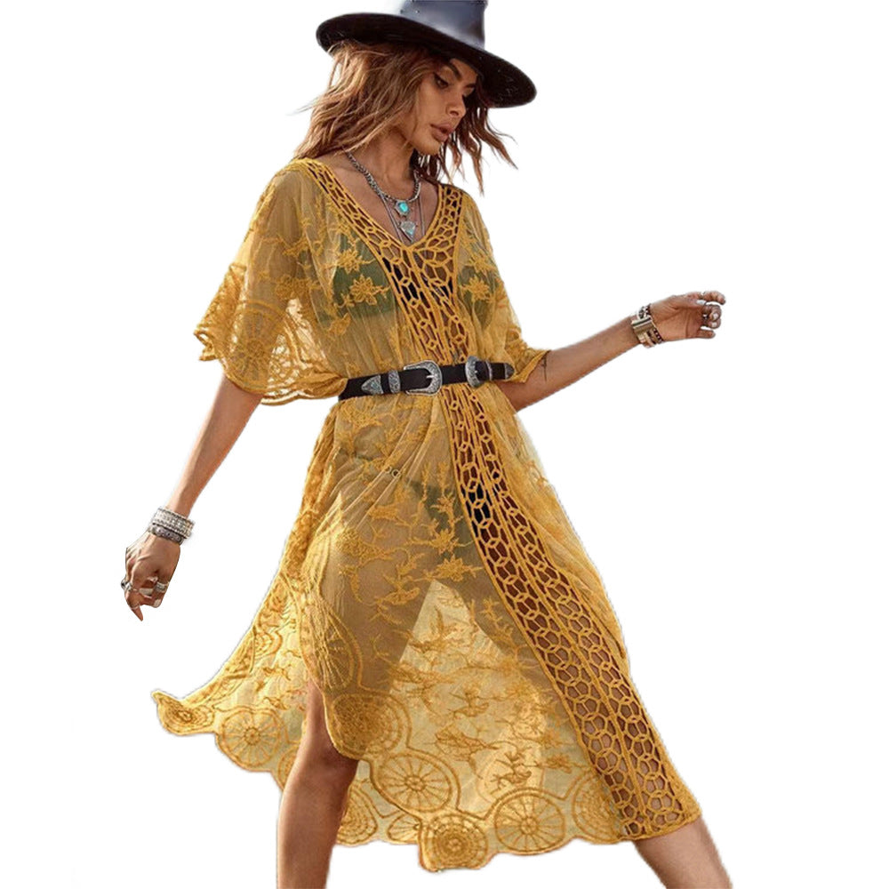 Women's Split Hem Beach Cover-Up Shirt | Sun Protection Swimwear