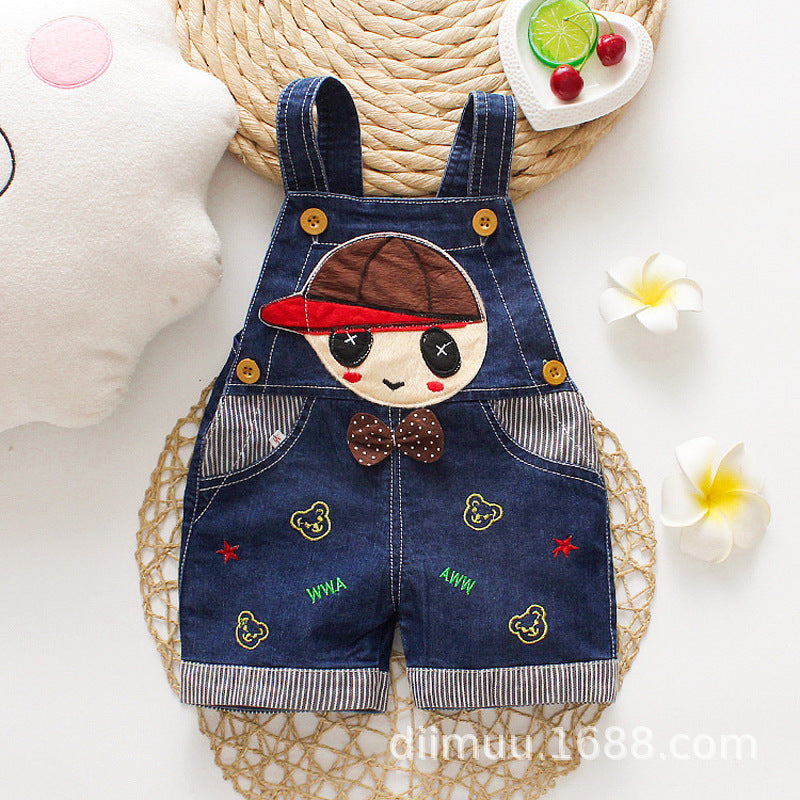 Baby & Toddler Suspender Denim Short Pants | Unisex Summer Climbing Shorts