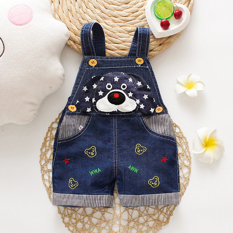Baby & Toddler Suspender Denim Short Pants | Unisex Summer Climbing Shorts