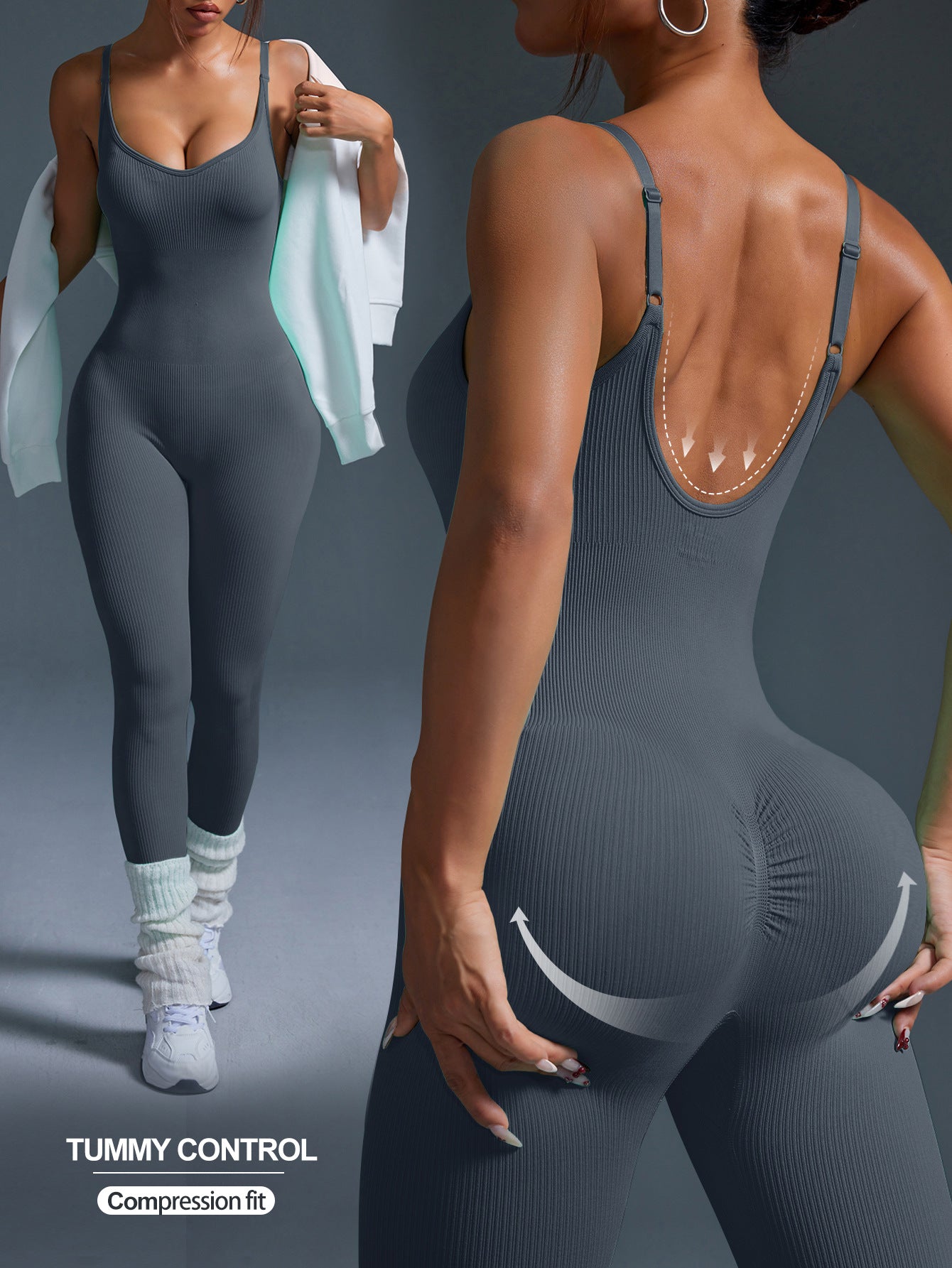 Women's Seamless Backless One-Piece Yoga Jumpsuit | 8 Colors, S–L