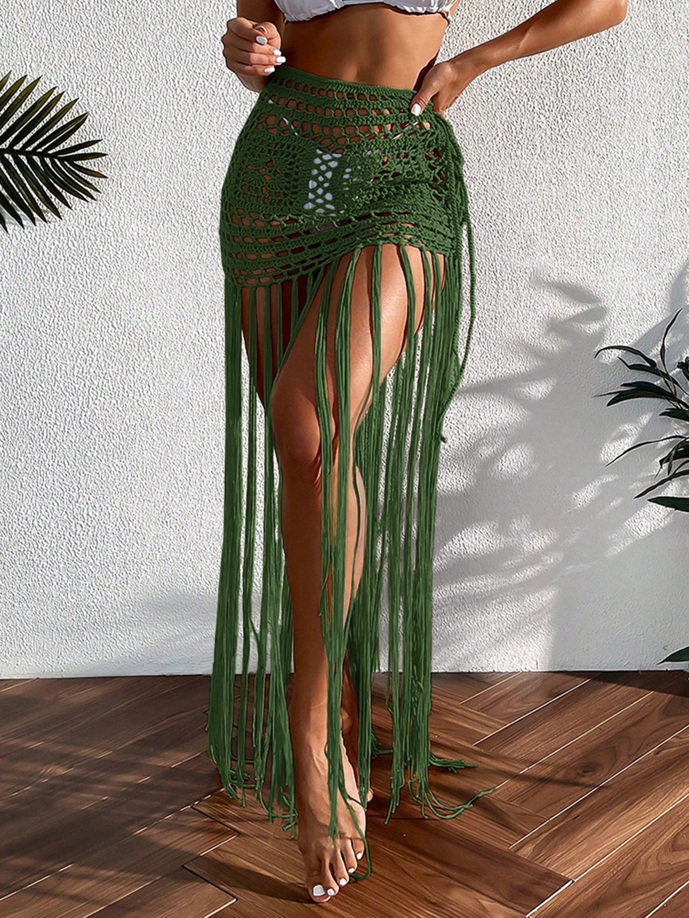 Women's Hollow Tassel Beach Cover-Up Skirt | 11 Colors, Sizes XS–L