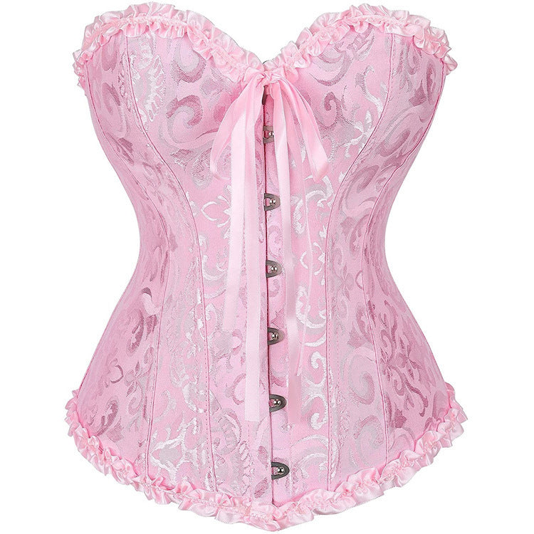 Women's Lace Fishbone Corset Top | Shaping & Gathering | 18 Colors, XS–6XL