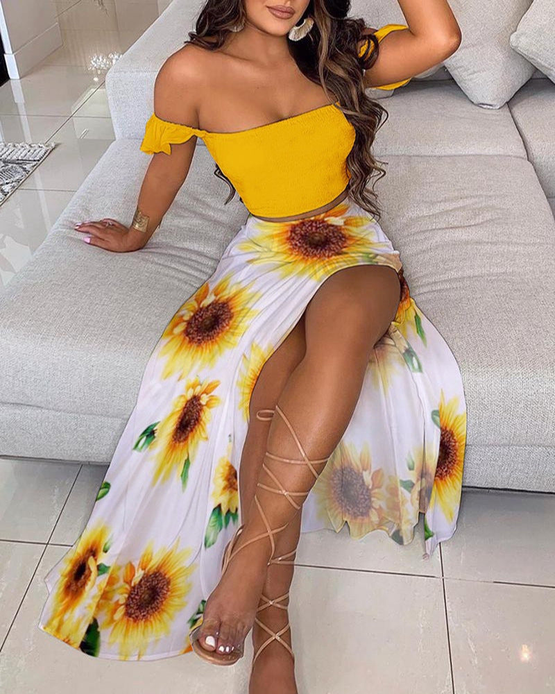 Women's Printed Strapless Midi Dress – 24 Prints, Sizes S–XXXL