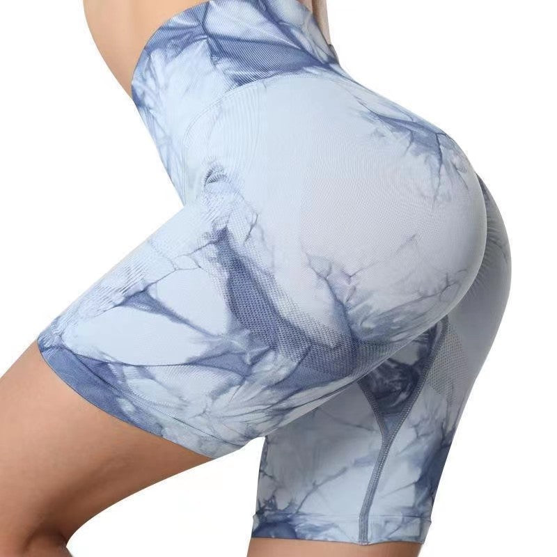 Women's High Waist Tie-Dye Yoga Shorts | Fitness & Activewear