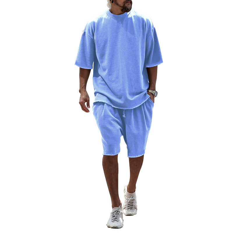 Men's Casual Summer Two-Piece Set | Short Sleeve T-Shirt & Matching Shorts