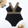 Women's Plus Size Color Block One-Piece Swimsuit