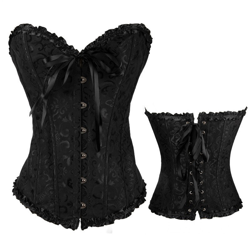 Women's Lace Fishbone Corset Top | Shaping & Gathering | 18 Colors, XS–6XL