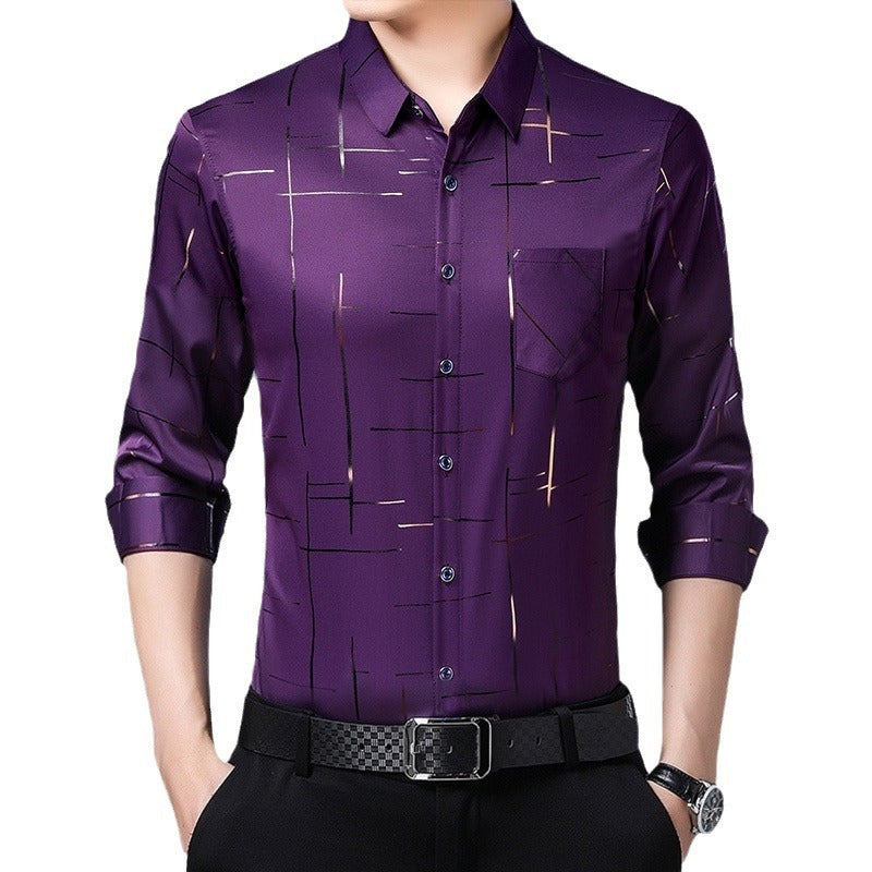 Men's Relaxed Fit Long-Sleeve Casual Shirt | 5 Colors, M–4XL