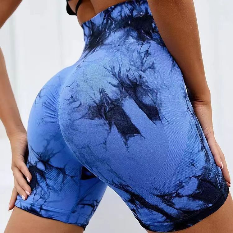 Women's High Waist Tie-Dye Yoga Shorts | Fitness & Activewear