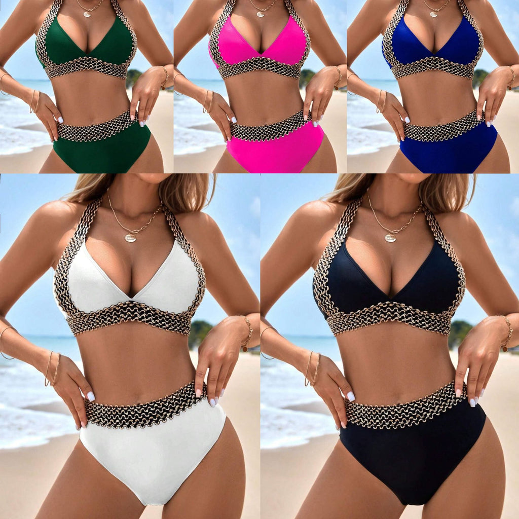 Women's Lace Trim High-End Two-Piece Bikini Set