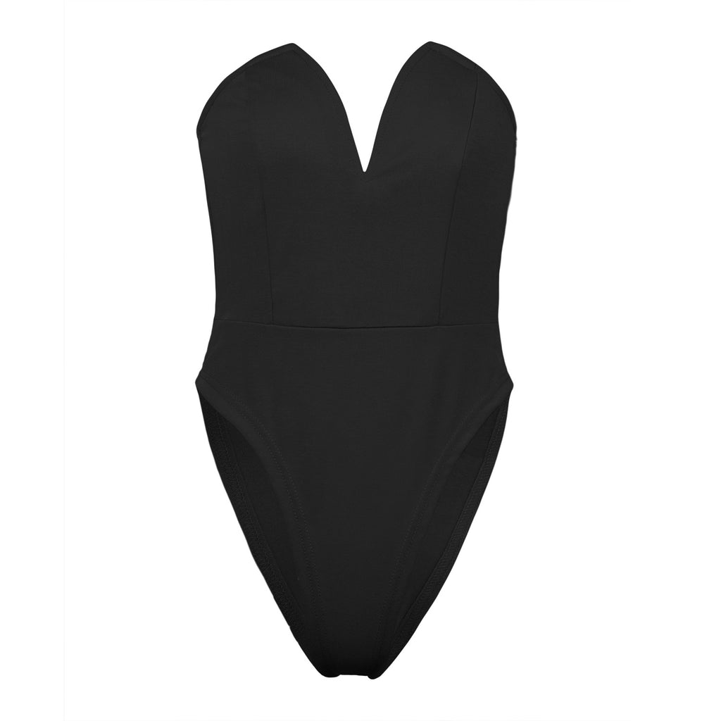 Women's V-Neck Slim Fit Bodysuit | Tight Base Layer Top