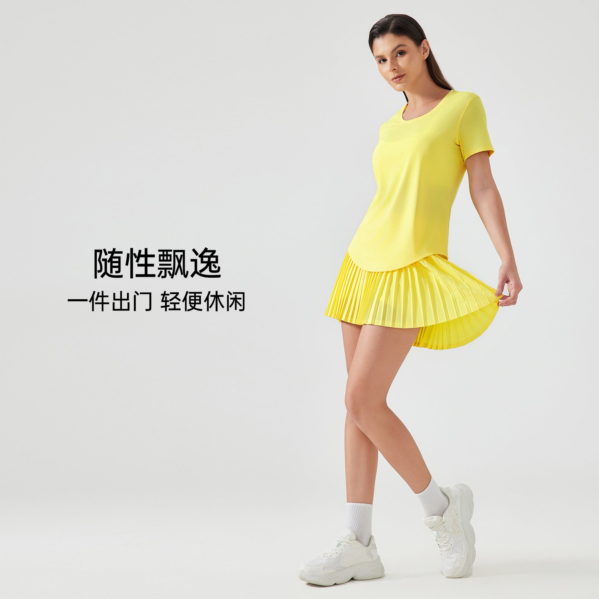 Women's High Waist Pleated Tennis Skirt with Pockets