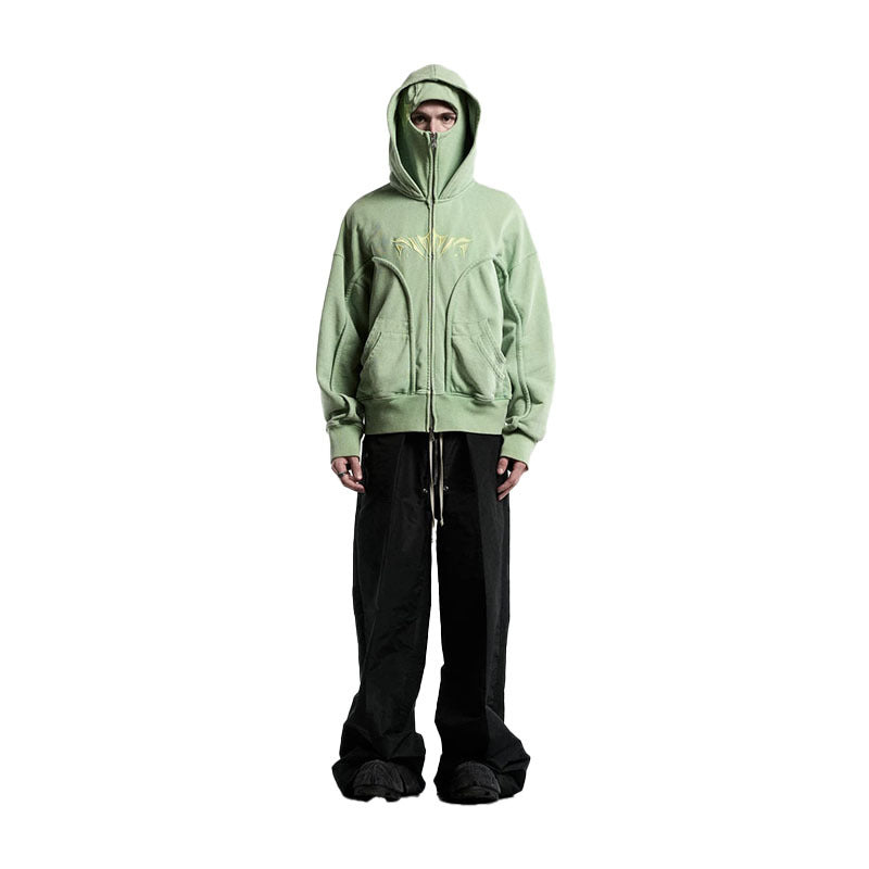 Men's High Street Loose Vintage Double Hood Hoodie | Oversized Streetwear Top