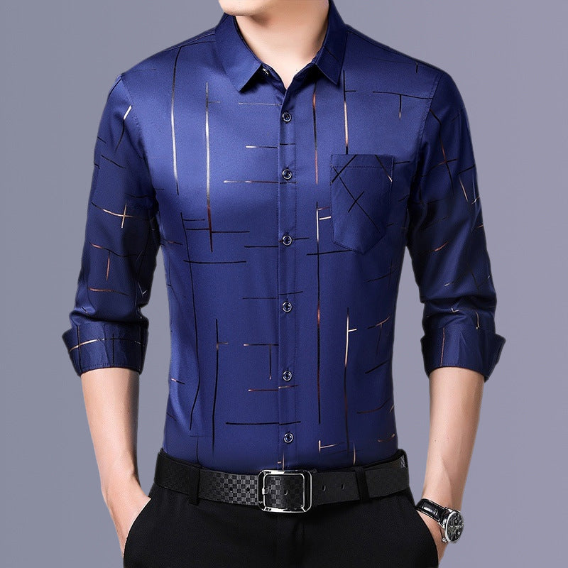 Men's Relaxed Fit Long-Sleeve Casual Shirt | 5 Colors, M–4XL