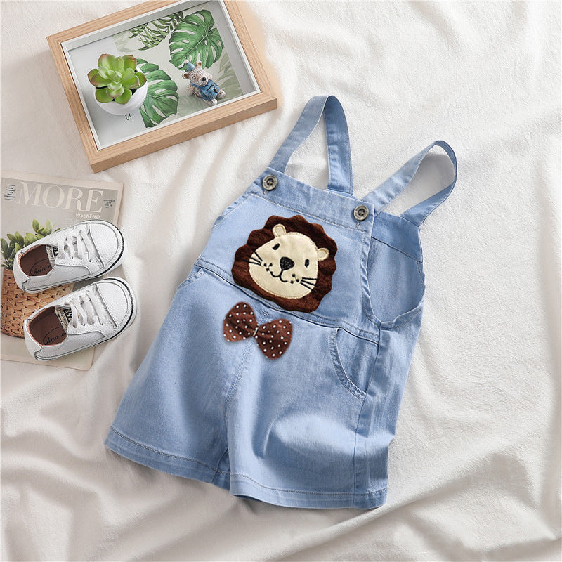 Baby & Toddler Suspender Denim Short Pants | Unisex Summer Climbing Shorts