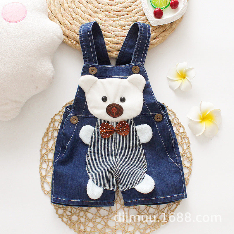 Baby & Toddler Suspender Denim Short Pants | Unisex Summer Climbing Shorts