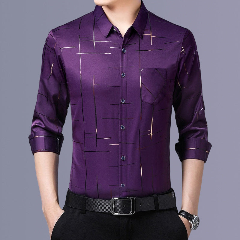 Men's Relaxed Fit Long-Sleeve Casual Shirt | 5 Colors, M–4XL