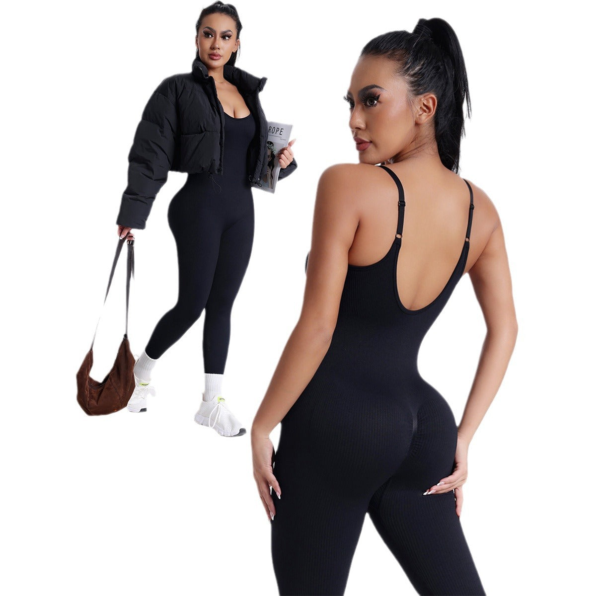 Women's Seamless Backless One-Piece Yoga Jumpsuit | 8 Colors, S–L