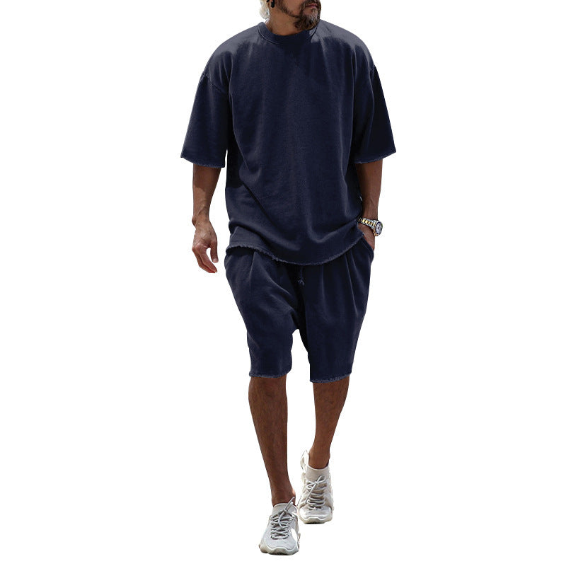 Men's Casual Summer Two-Piece Set | Short Sleeve T-Shirt & Matching Shorts