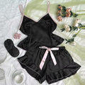 Women's Ice Silk Satin Pajama Set – Vest & Shorts | 5 Colors, Sizes S–XXL