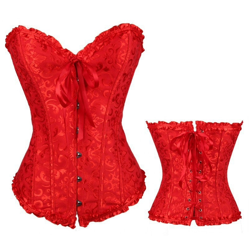 Women's Lace Fishbone Corset Top | Shaping & Gathering | 18 Colors, XS–6XL