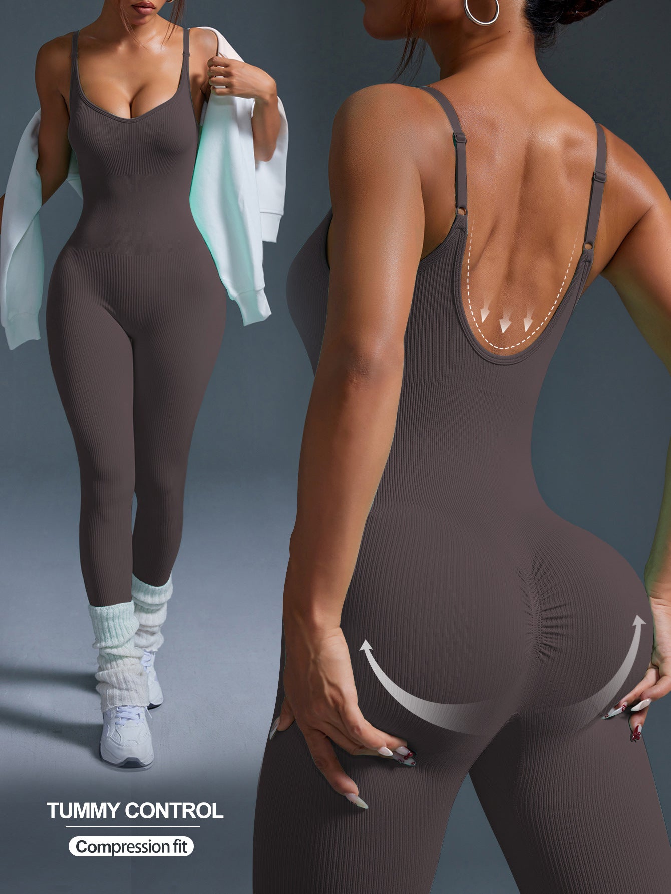 Women's Seamless Backless One-Piece Yoga Jumpsuit | 8 Colors, S–L