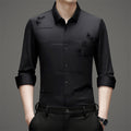 Men's Printed Long-Sleeve Casual Shirt | Wrinkle-Free, Lapel Collar