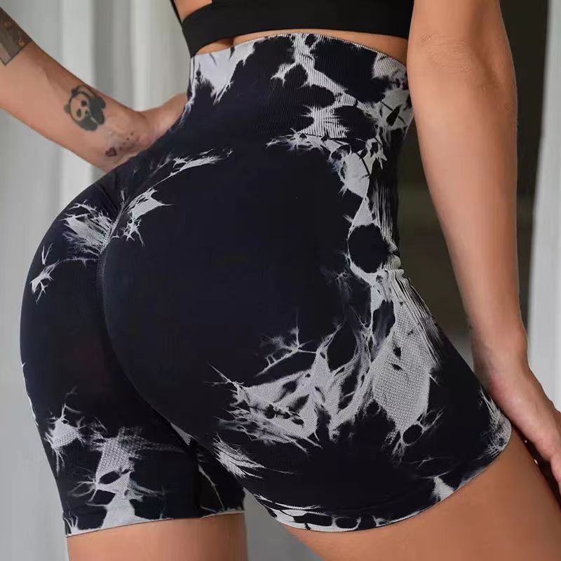 Women's High Waist Tie-Dye Yoga Shorts | Fitness & Activewear
