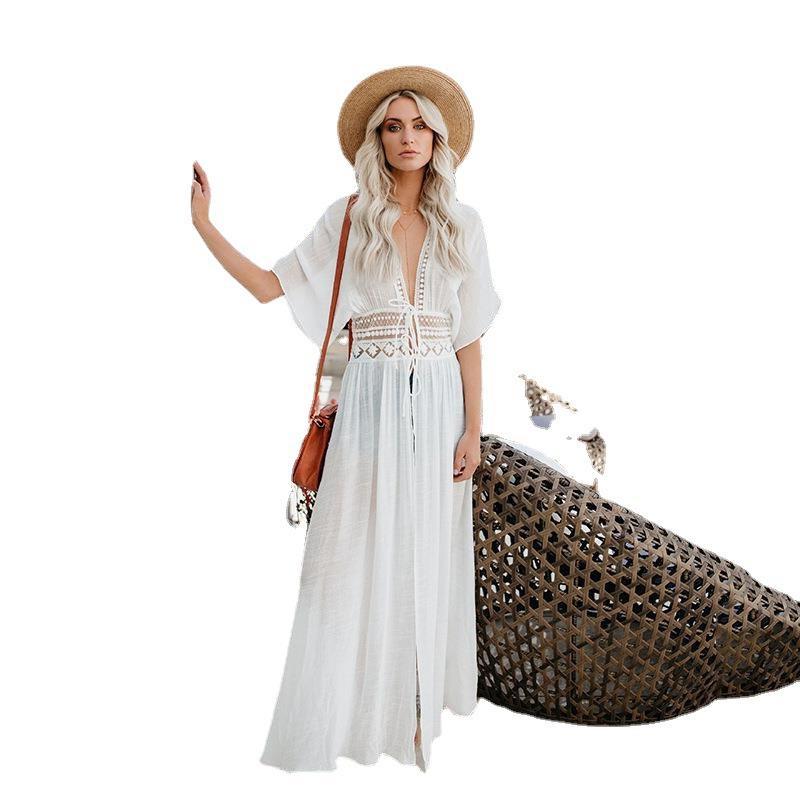 Women's Slub Lace Beach Cover-Up Cardigan