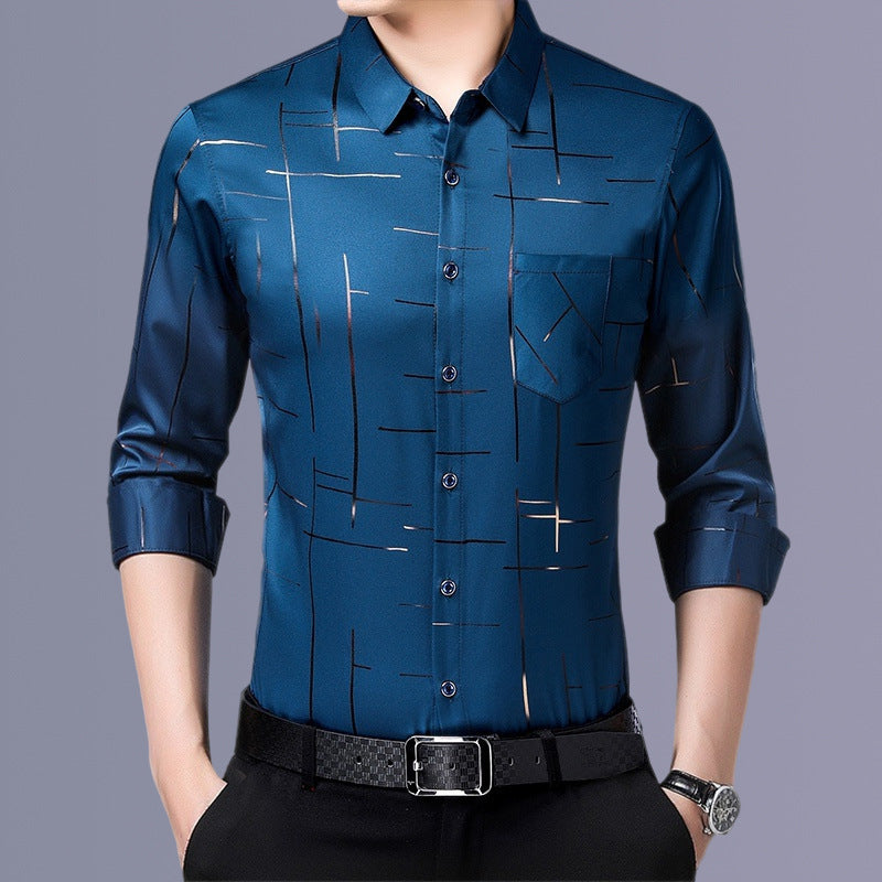 Men's Relaxed Fit Long-Sleeve Casual Shirt | 5 Colors, M–4XL