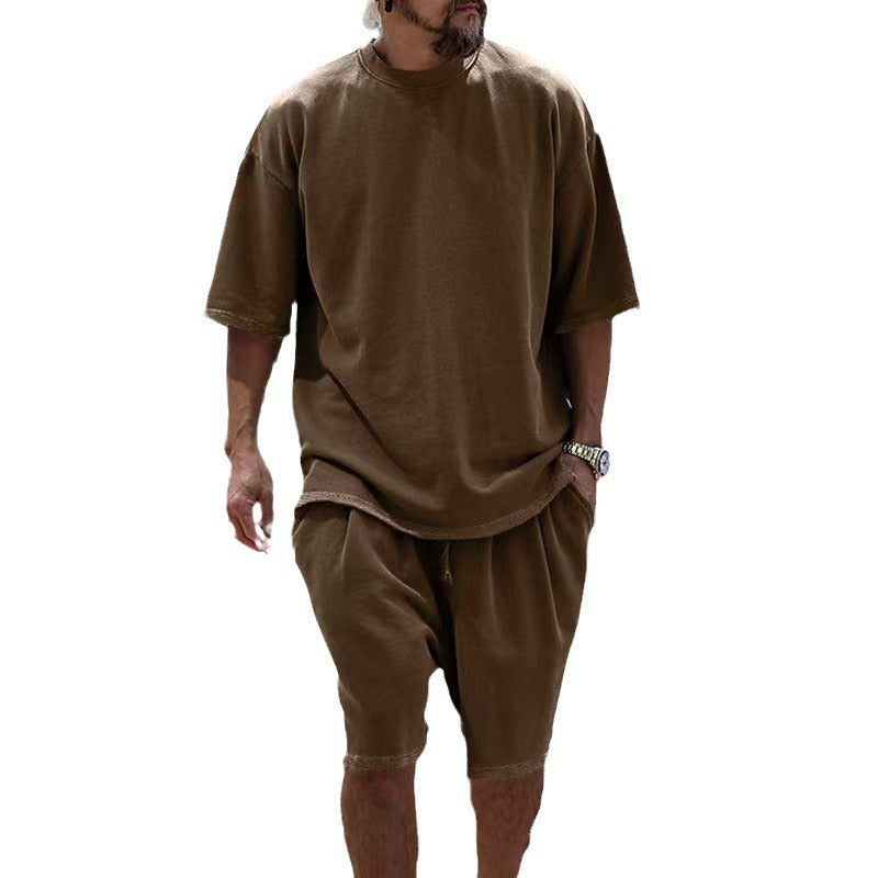 Men's Casual Summer Two-Piece Set | Short Sleeve T-Shirt & Matching Shorts