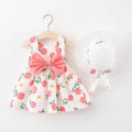 Baby Girls' Korean Cotton Princess Dress | Strawberry & Polka Dot Print