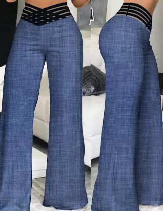 Women's High Waist Wide Leg Pants – Hollow Belt, Loose Fit, 10 Colors, S–3XL