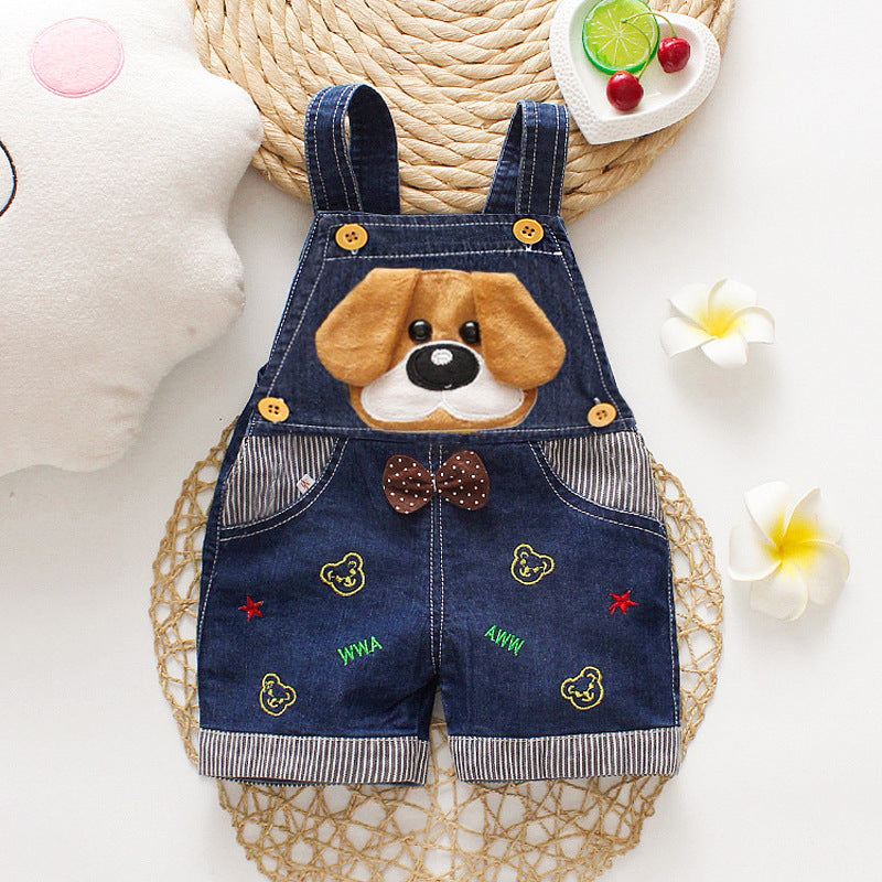 Baby & Toddler Suspender Denim Short Pants | Unisex Summer Climbing Shorts
