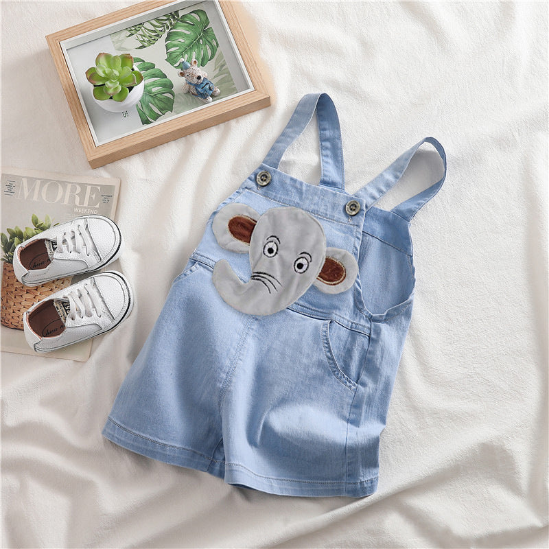 Baby & Toddler Suspender Denim Short Pants | Unisex Summer Climbing Shorts
