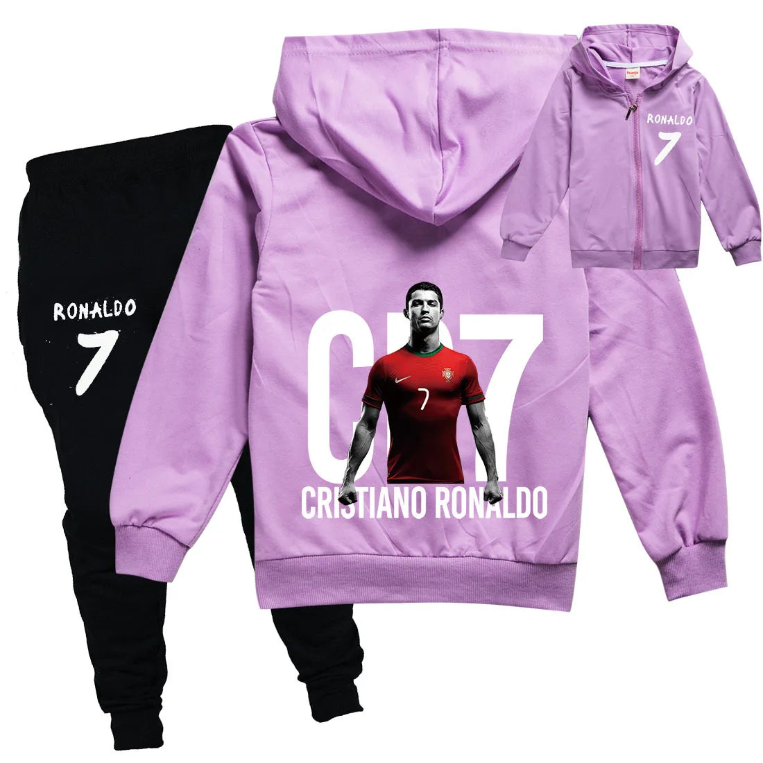 CR7 Kids Sportswear Set | Premium Cotton-Poly Hoodie & Jogger