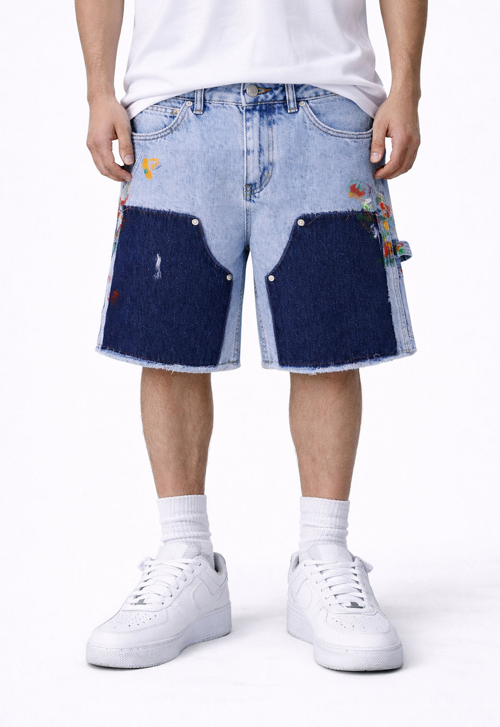 Azul Split Painters Denim Shorts – Flare Fit Japanese Denim