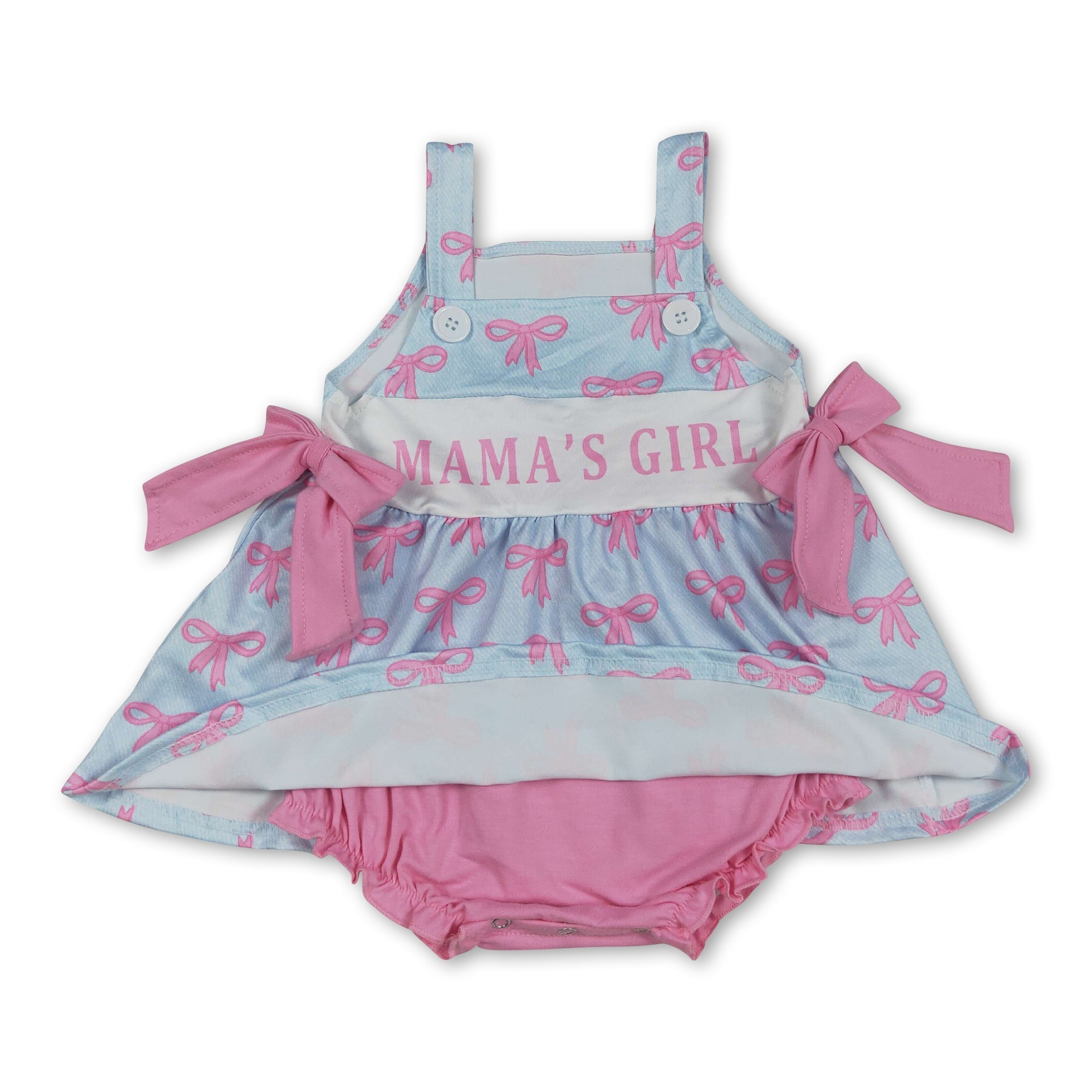 Baby Girls' Mama's Girl Bow Strap Summer Romper