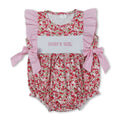 Baby Girls' Flutter Sleeve Daddy's Girl Embroidery Floral Romper