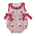 Baby Girls' Sleeveless Strawberry Bow Summer Romper