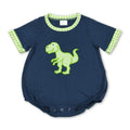 Baby Short Sleeve Dinosaur Embroidery Summer Romper