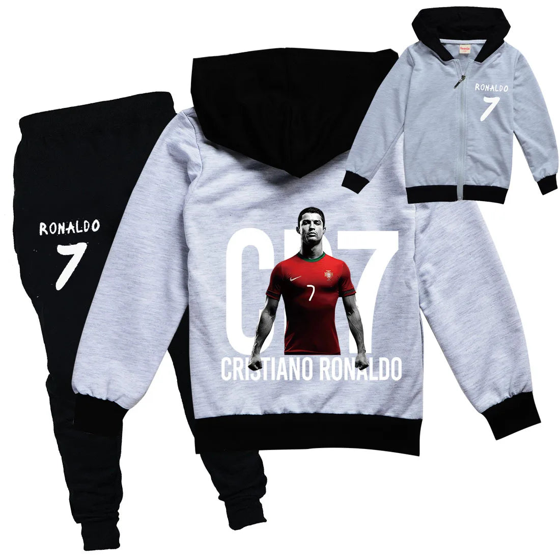 CR7 Kids Sportswear Set | Premium Cotton-Poly Hoodie & Jogger