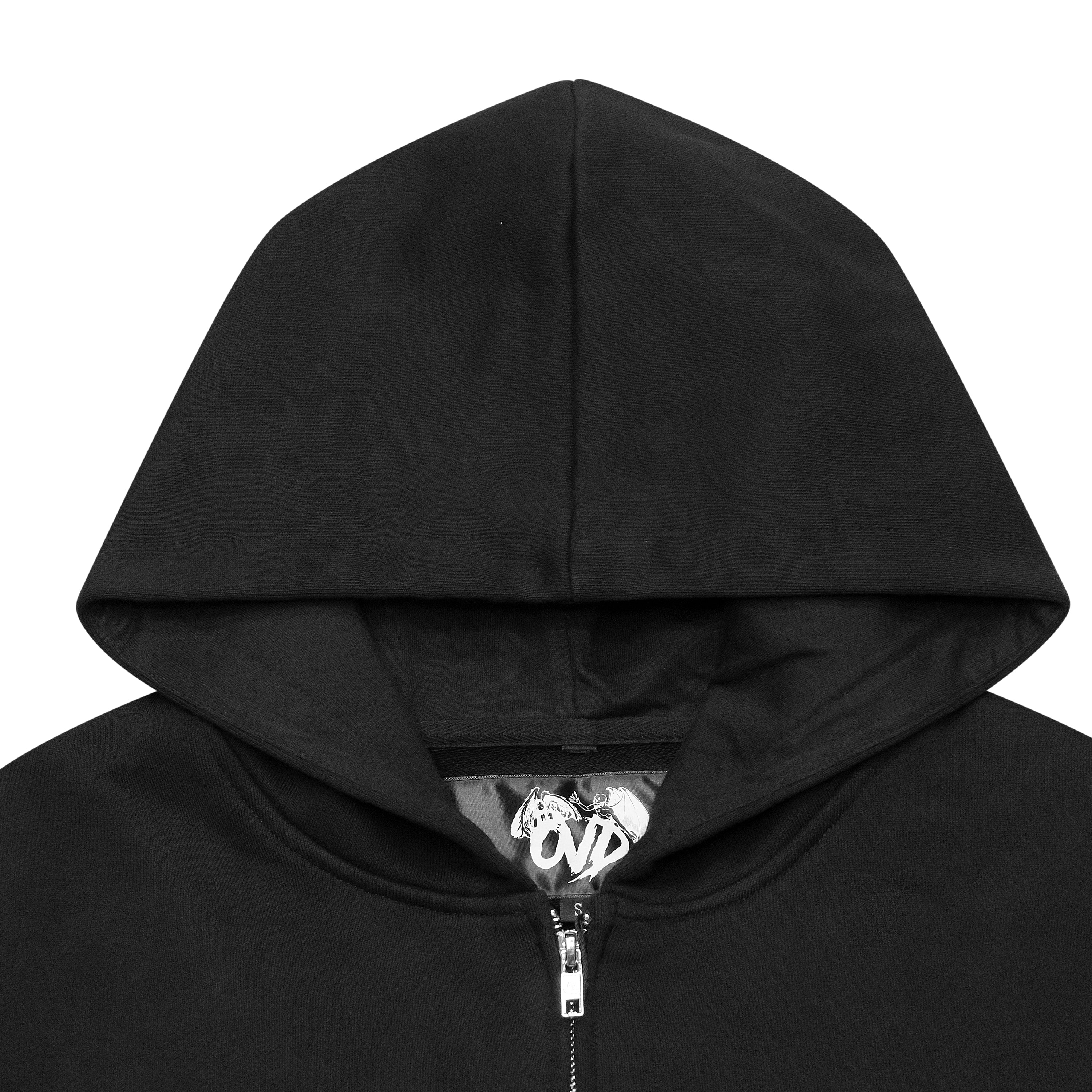 TRIBAMETAL Print Zip Up Hoodie