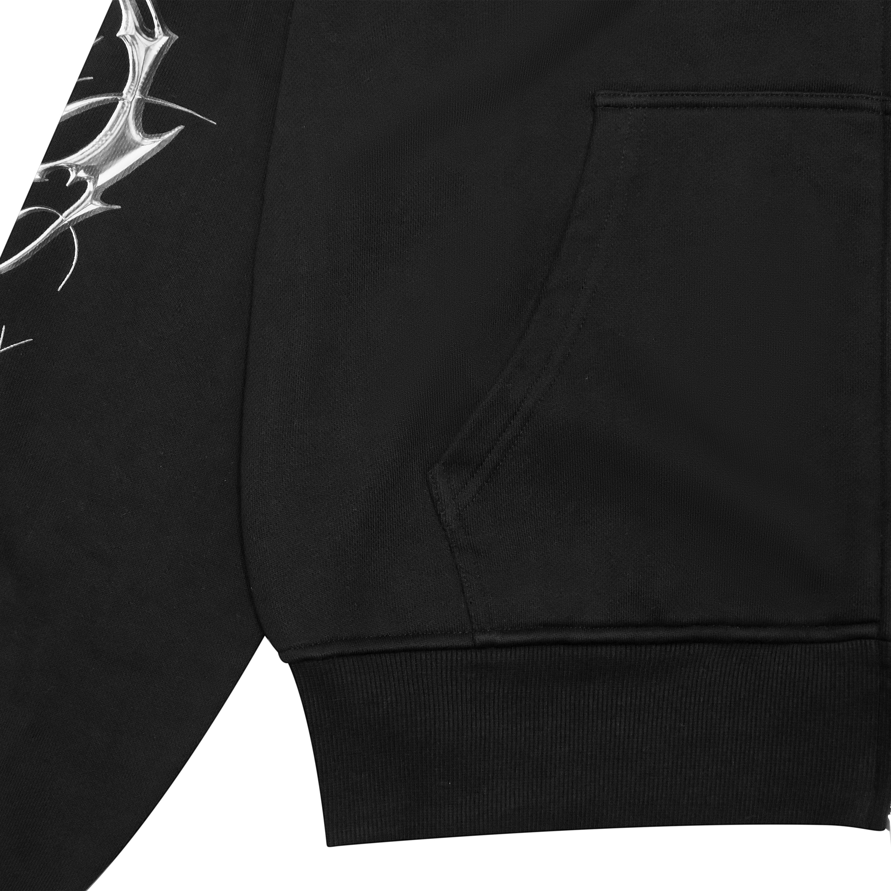 TRIBAMETAL Print Zip Up Hoodie