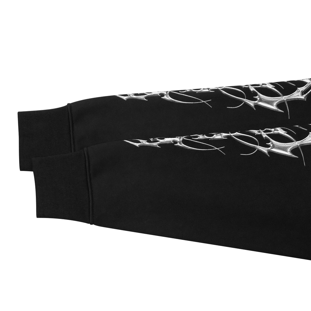 TRIBAMETAL Print Zip Up Hoodie