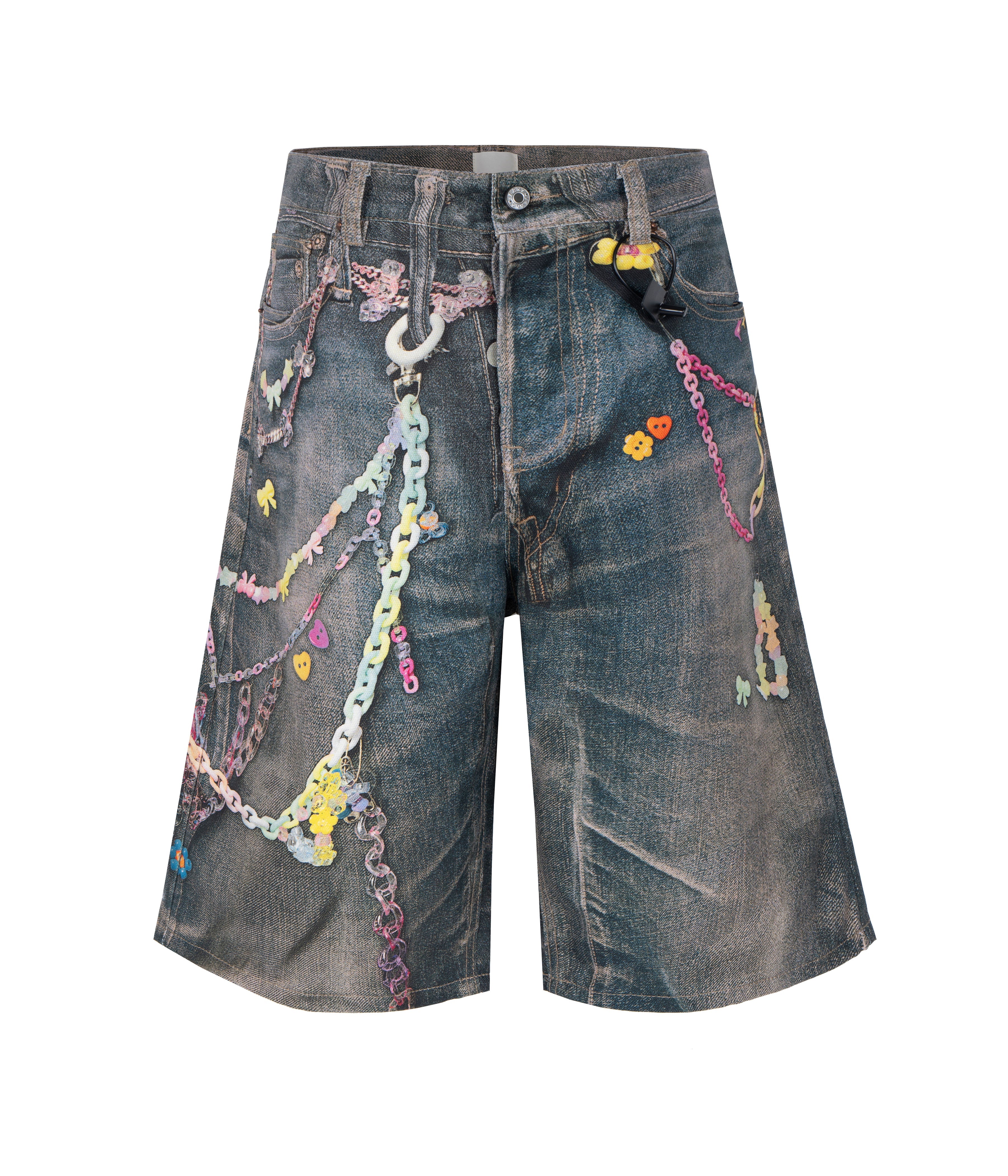 Lucky Graphic Print Denim Shorts – Heavyweight Relaxed Fit